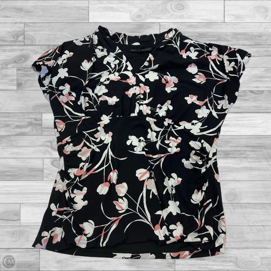 Top Short Sleeve By White House Black Market In Black & Pink, Size: Xl