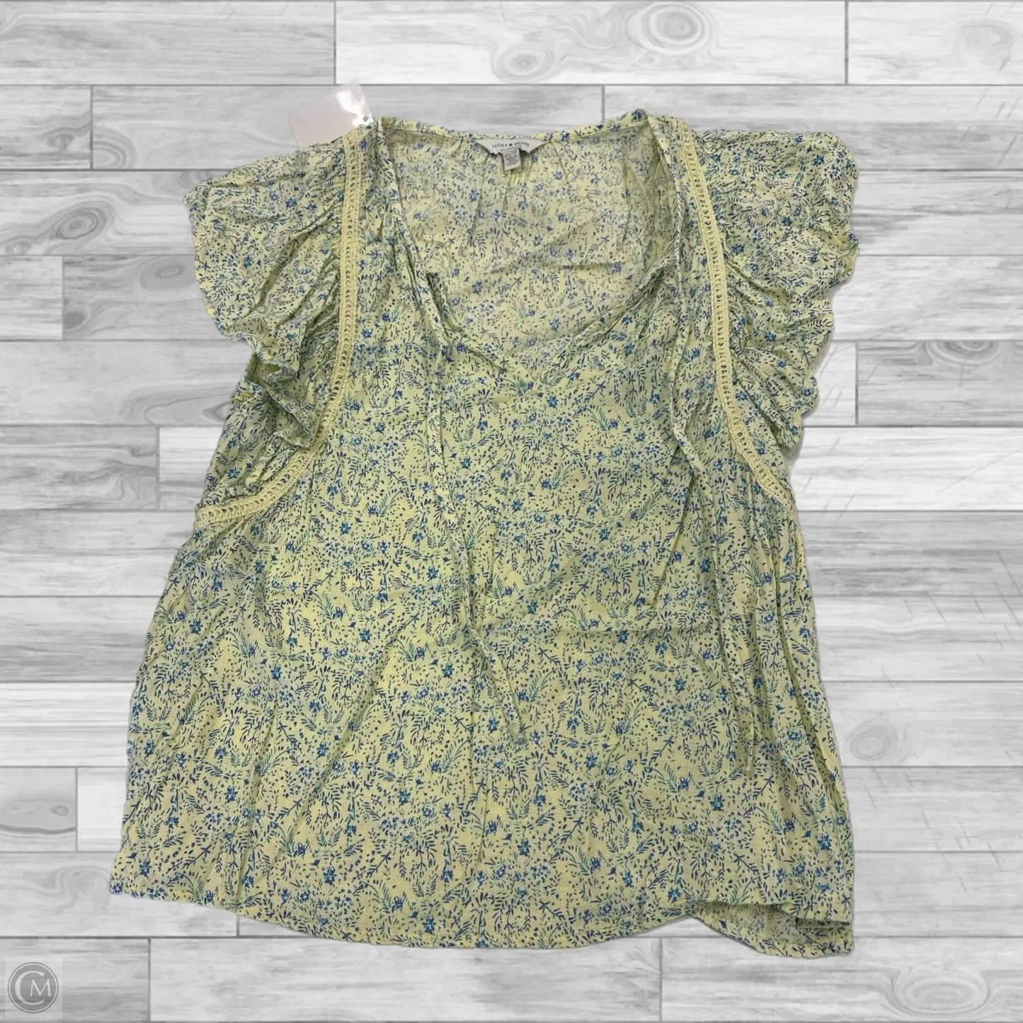 Top Short Sleeve By Lucky Brand In Yellow, Size: Xs