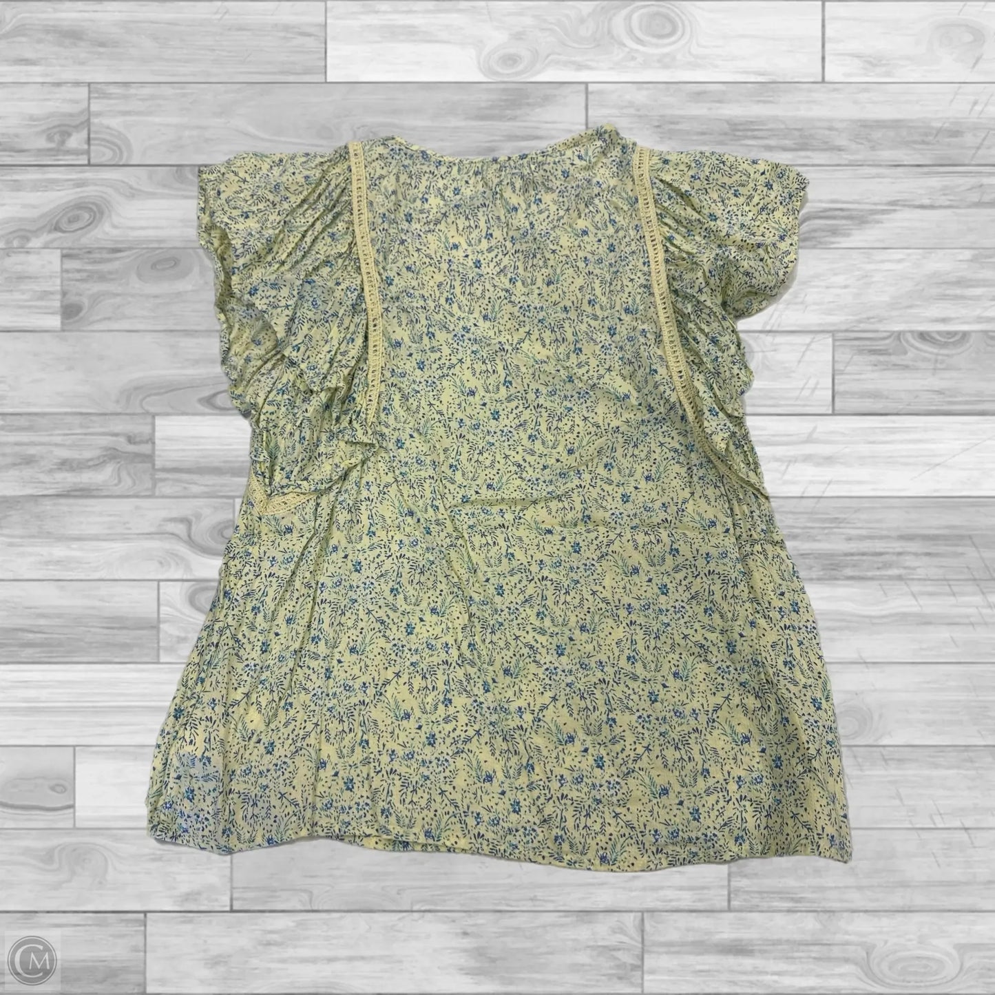 Top Short Sleeve By Lucky Brand In Yellow, Size: Xs