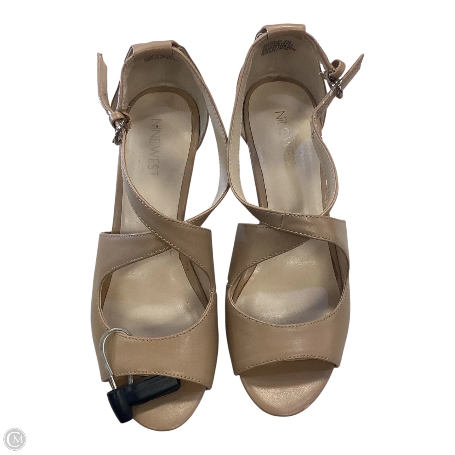 Sandals Heels Stiletto By Nine West In Tan, Size: 7