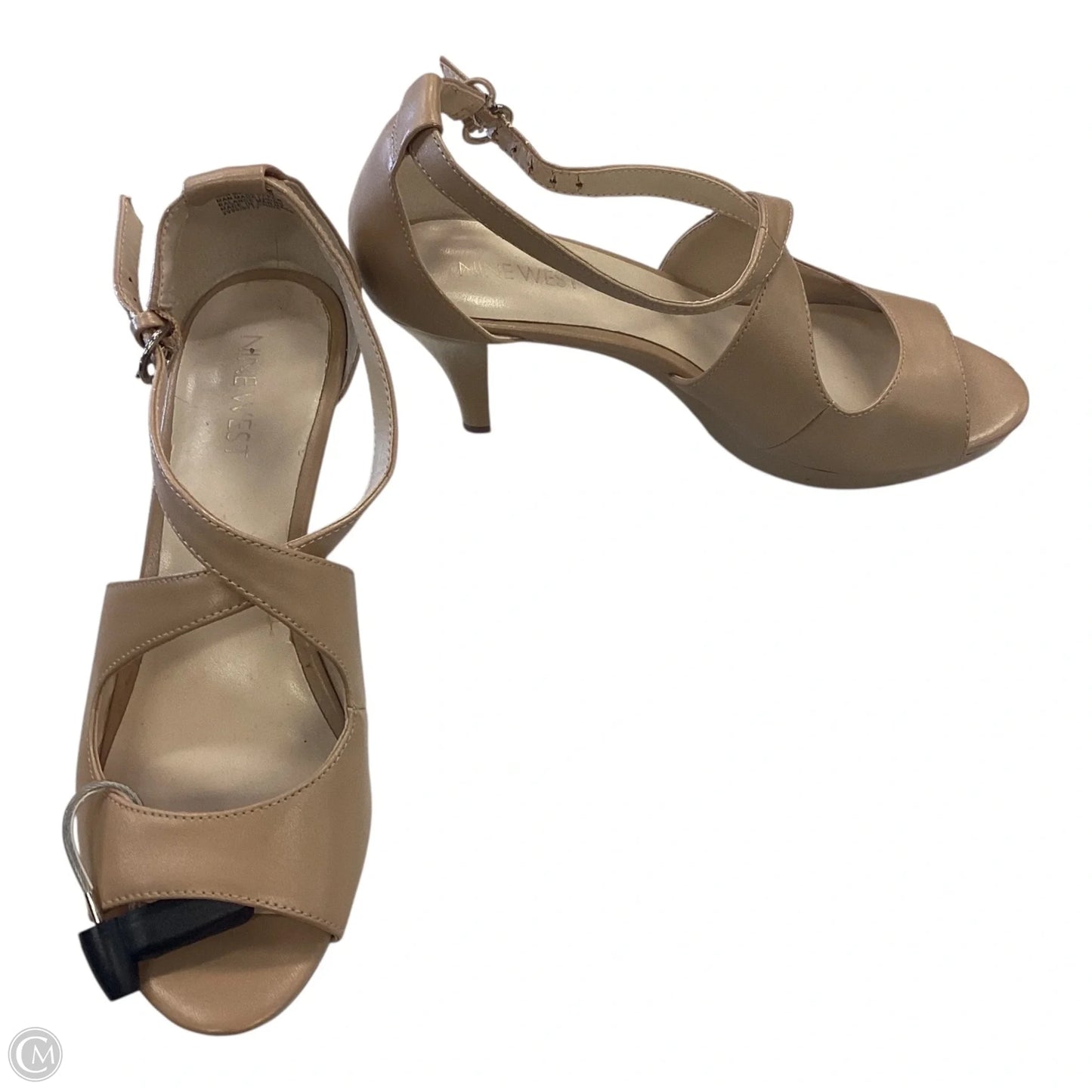 Sandals Heels Stiletto By Nine West In Tan, Size: 7