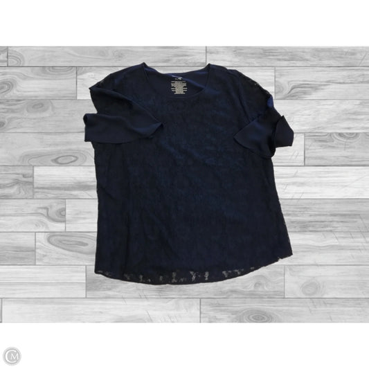 Top 3/4 Sleeve By Van Heusen In Navy, Size: Xl