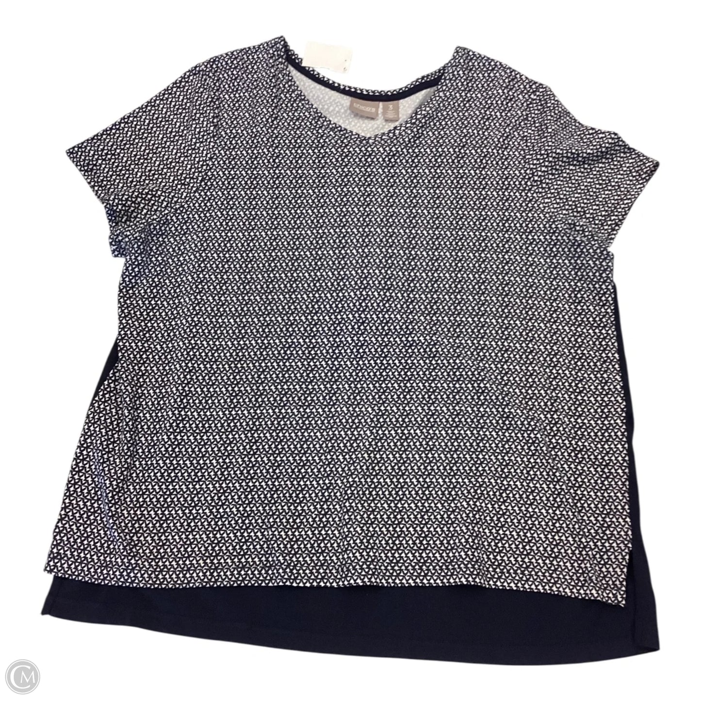 Top Short Sleeve By Chicos In Navy, Size: Xl
