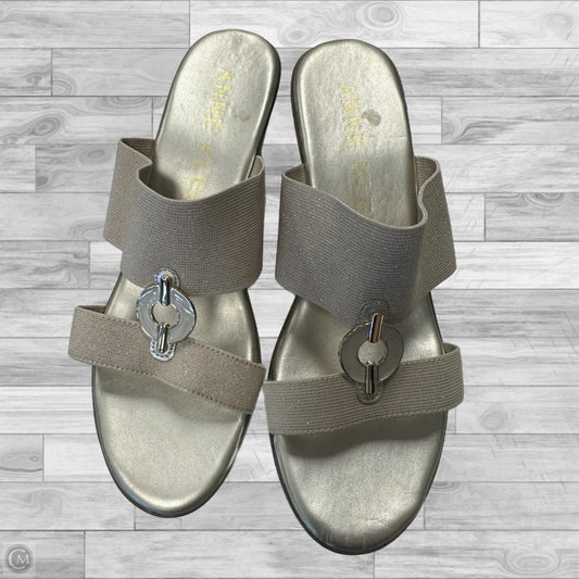 Sandals Heels Wedge By Anne Klein In Gold, Size: 10