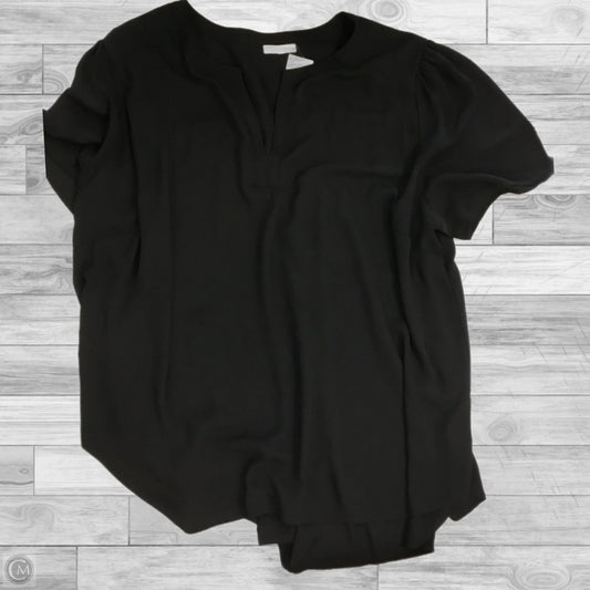 Top Short Sleeve By Pleione In Black, Size: 3x