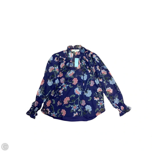 Top 3/4 Sleeve By Loft In Floral Print, Size: Sp