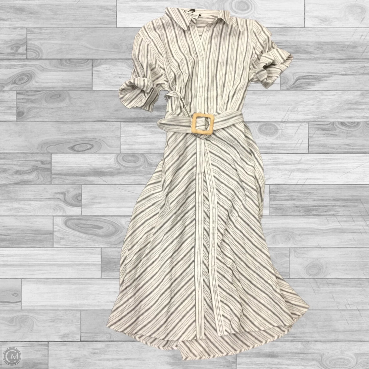 Dress Casual Midi By Tahari By Arthur Levine In Striped Pattern, Size: M
