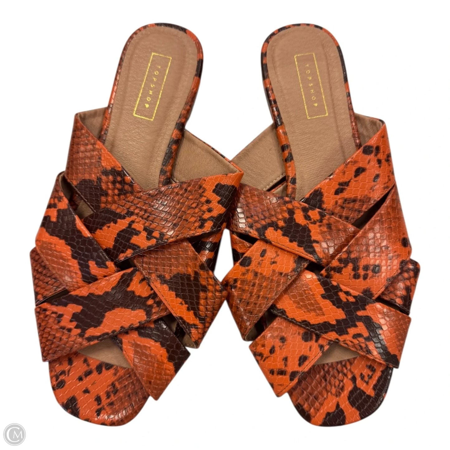 Sandals Flats By Top Shop In Orange, Size: 7.5