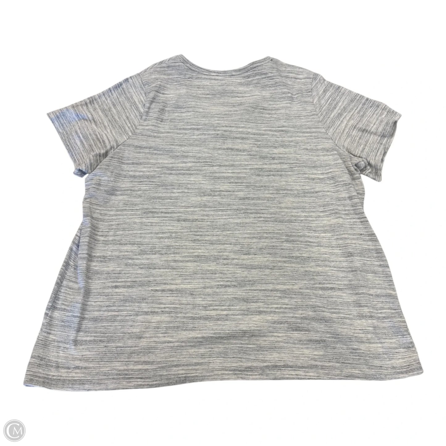 Top Short Sleeve By Croft And Barrow In Grey, Size: 2x