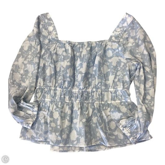 Top 3/4 Sleeve By Free Assembly In Blue, Size: Xl