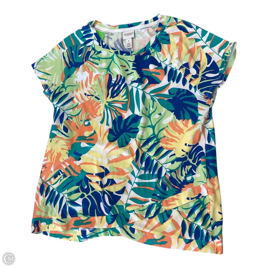 Top Short Sleeve By Chicos In Floral Print, Size: M