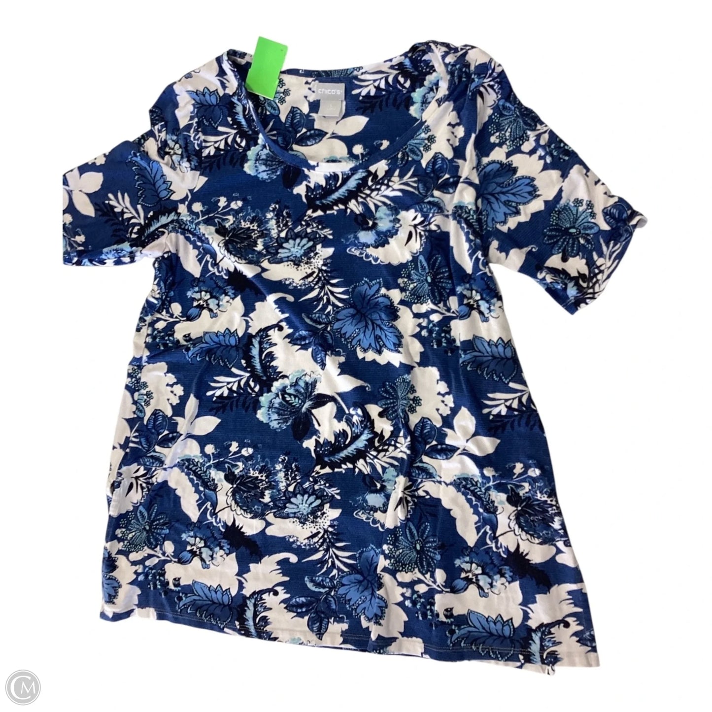 Top Short Sleeve By Chicos In Blue, Size: M