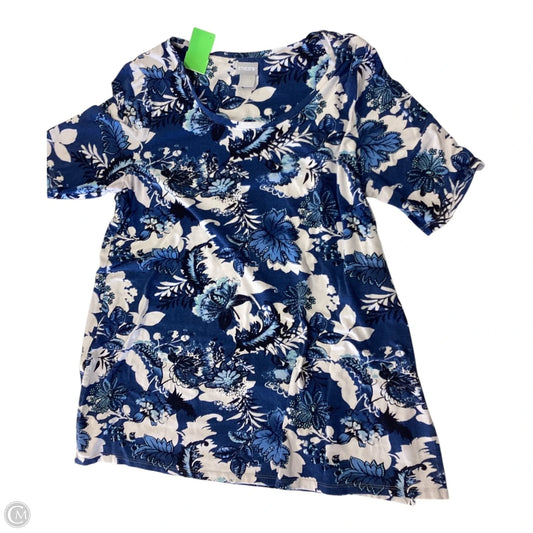 Top Short Sleeve By Chicos In Blue, Size: M