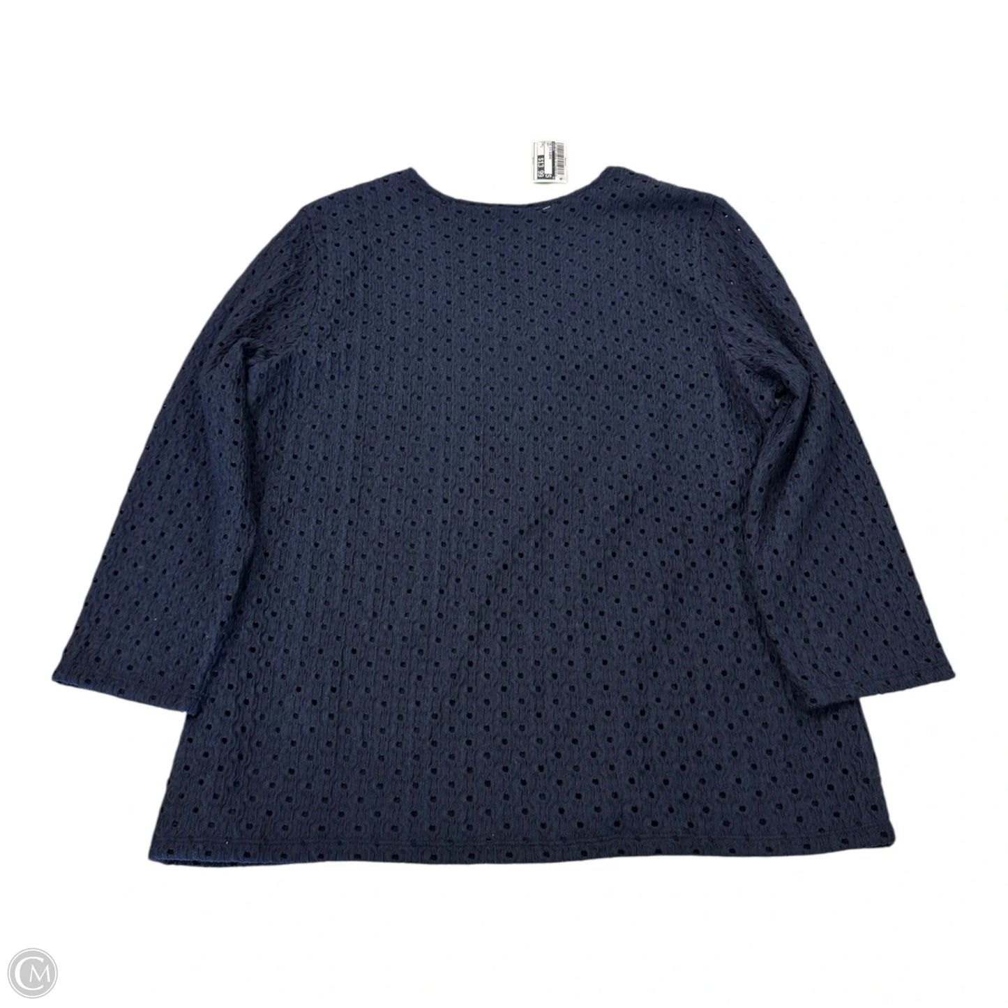 Top 3/4 Sleeve By Chicos In Navy, Size: L
