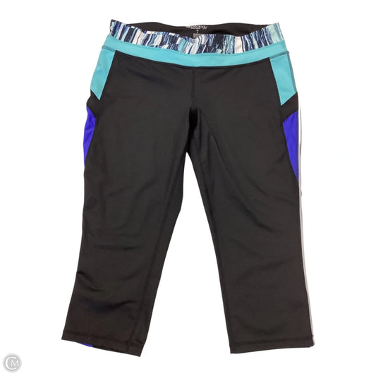 Athletic Leggings Capris By Ideology In Black & Blue, Size: L