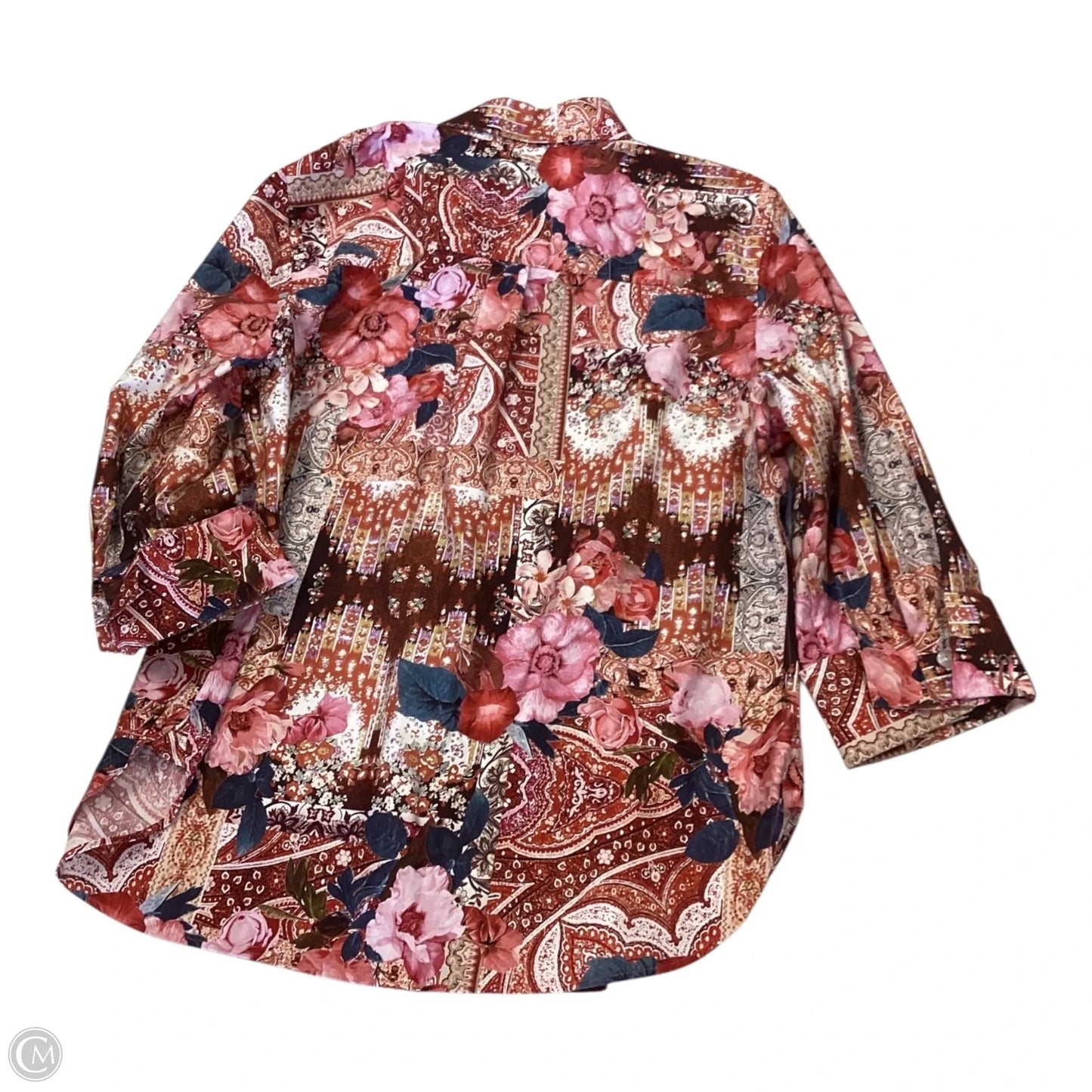 Top Long Sleeve By Chicos In Floral Print, Size: M