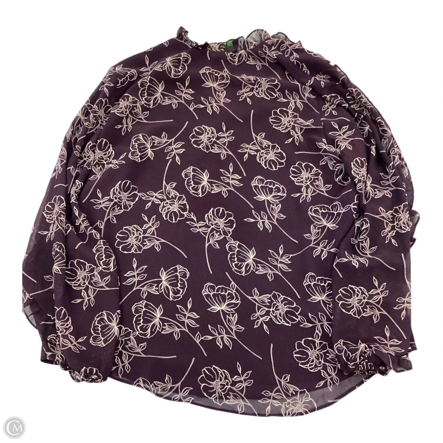 Top Long Sleeve By Calvin Klein In Purple, Size: L