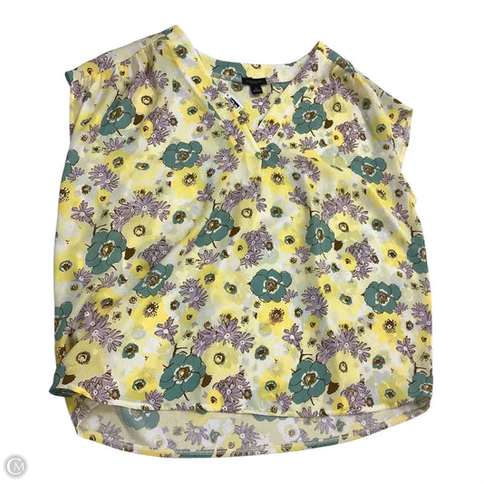 Top Short Sleeve By Ann Taylor In Yellow, Size: M