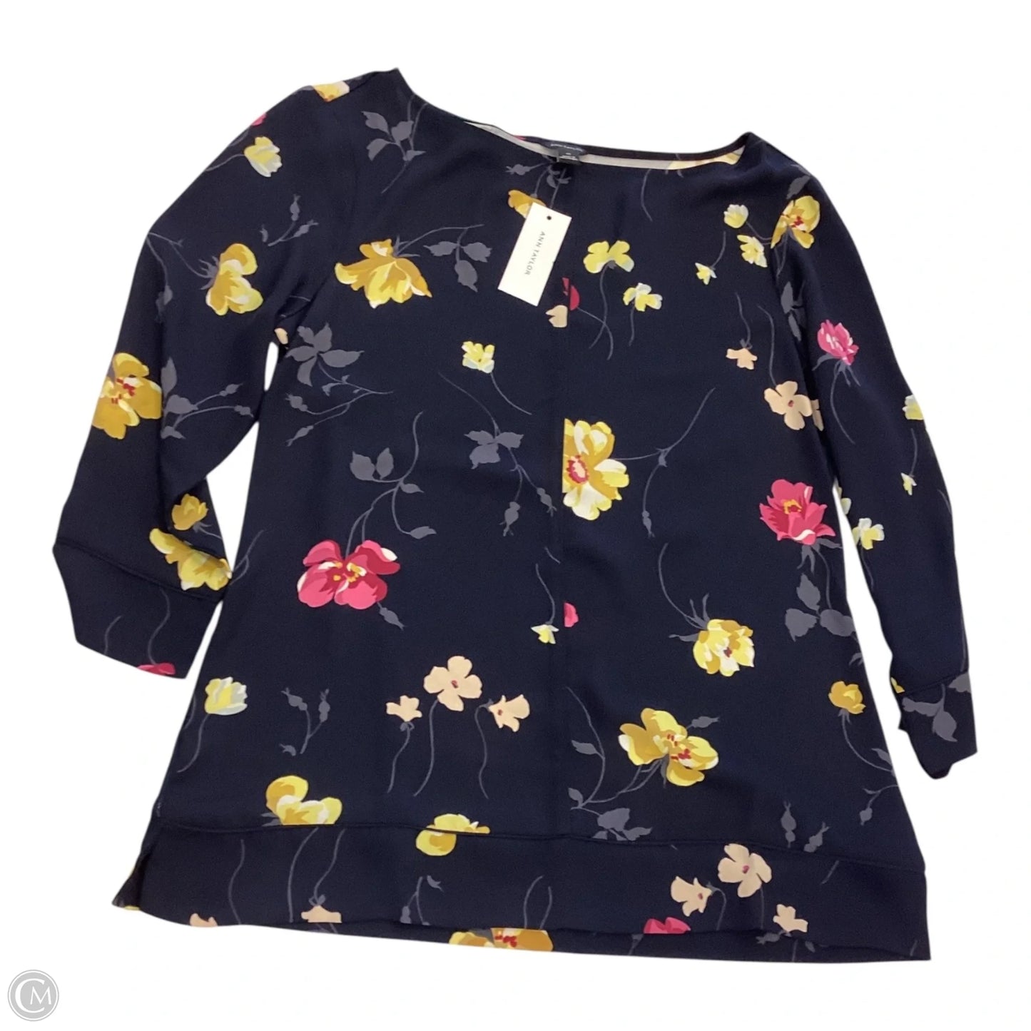 Top 3/4 Sleeve By Ann Taylor In Floral Print, Size: Xs