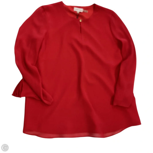 Top 3/4 Sleeve By Calvin Klein In Red, Size: S
