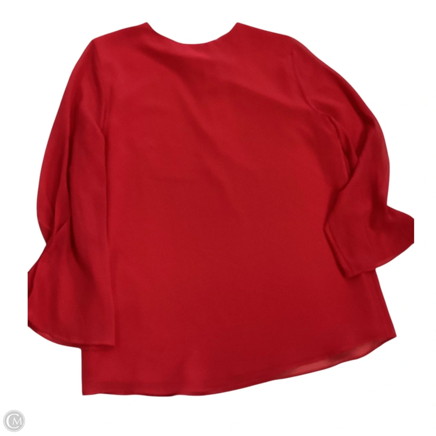 Top 3/4 Sleeve By Calvin Klein In Red, Size: S