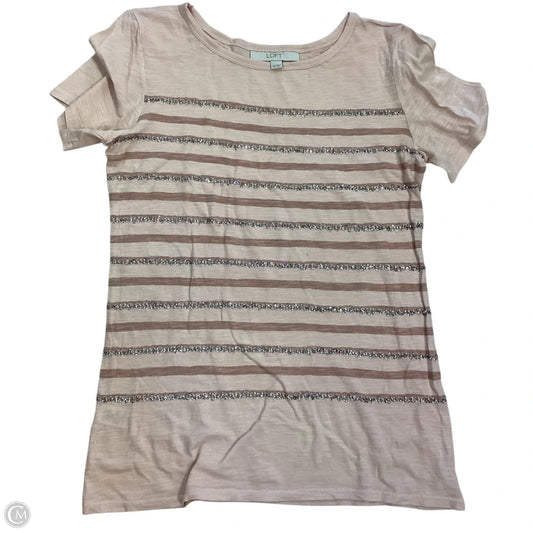 Top Short Sleeve By Loft In Pink, Size: Xs