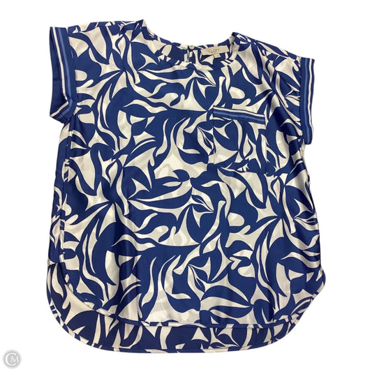 Top Short Sleeve By Loft In Blue & White, Size: S