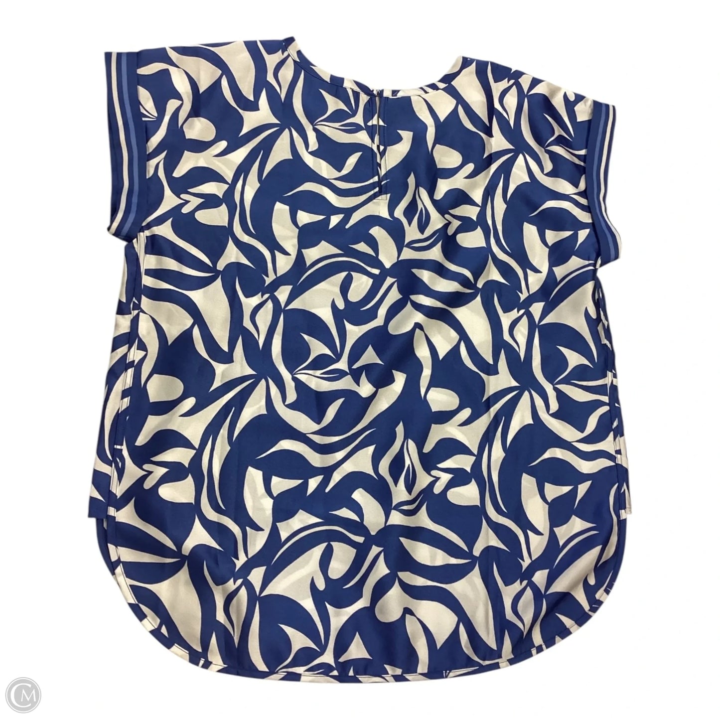 Top Short Sleeve By Loft In Blue & White, Size: S