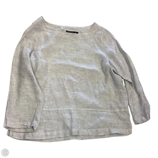 Top 3/4 Sleeve By Tahari In Striped Pattern, Size: L