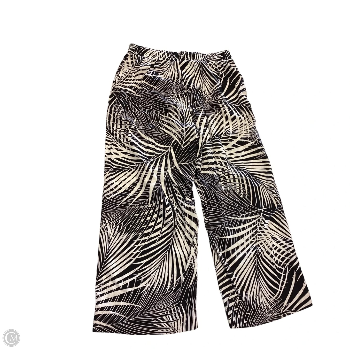 Pants Linen By Clothes Mentor In Black & Cream, Size: L