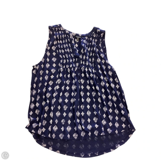 Top Sleeveless By Lucky Brand In Navy, Size: L