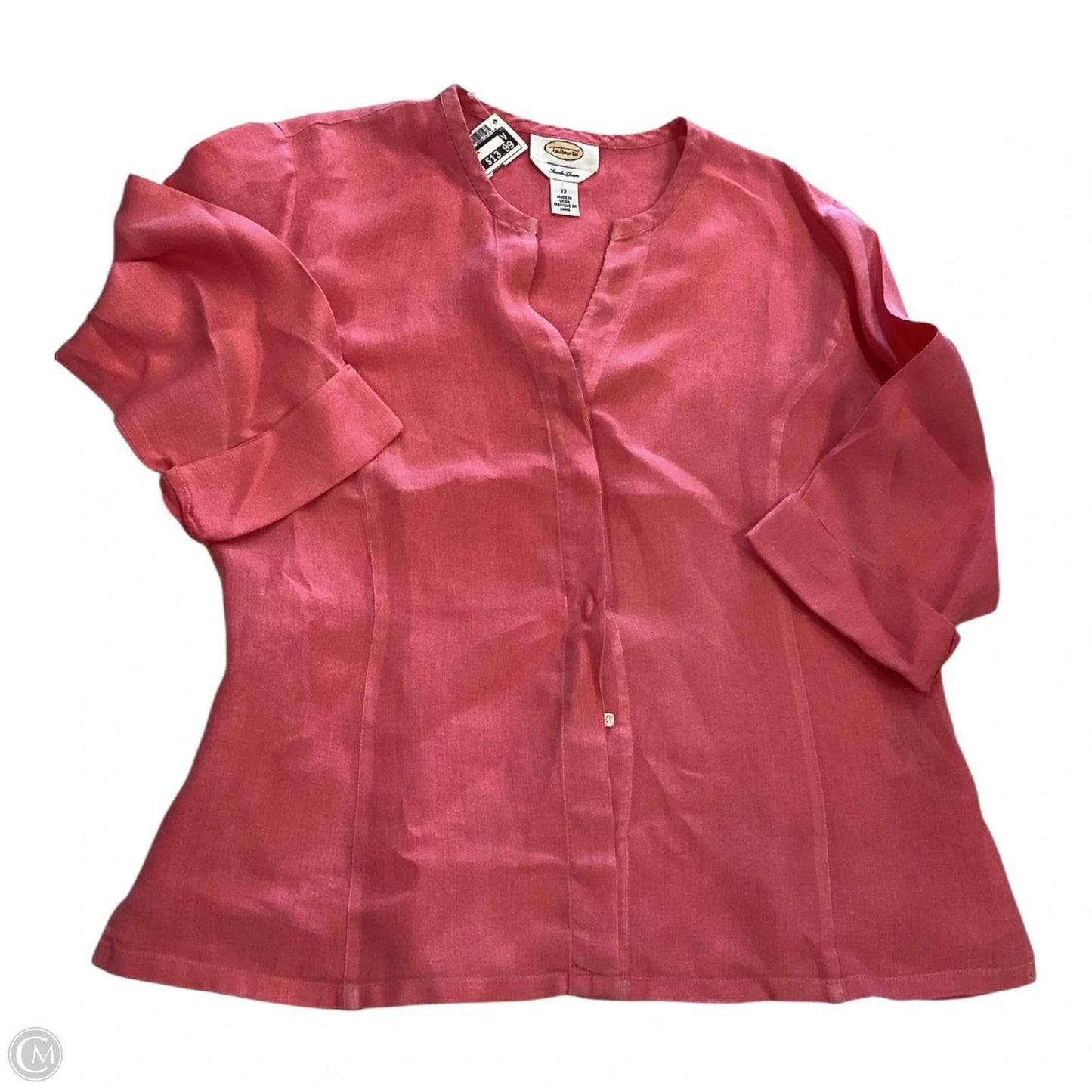 Top 3/4 Sleeve By Talbots In Coral, Size: 12