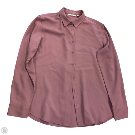 Top Long Sleeve By Uniqlo In Pink, Size: S