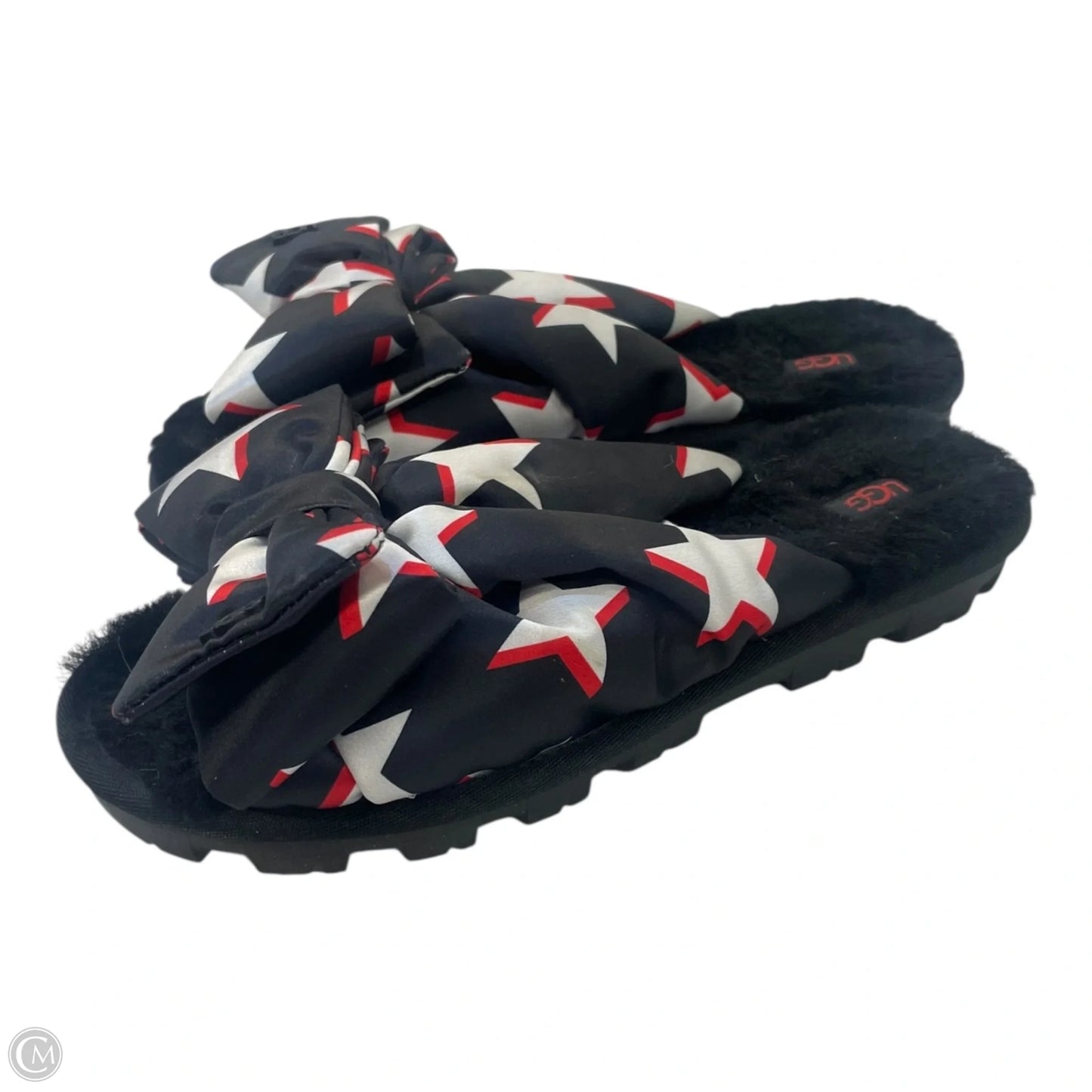 Slippers Designer By Ugg In Red & White, Size: 8