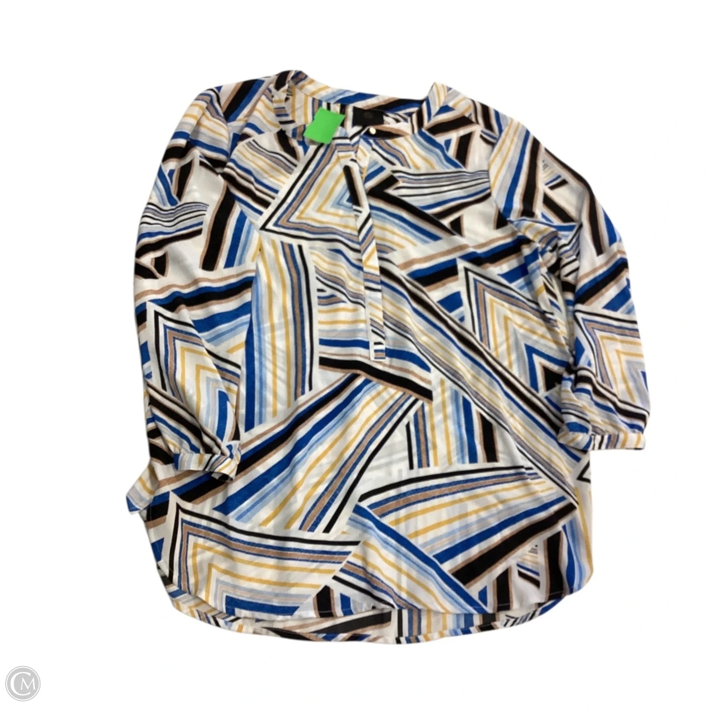 Top 3/4 Sleeve By Jm Collections In Striped Pattern, Size: M