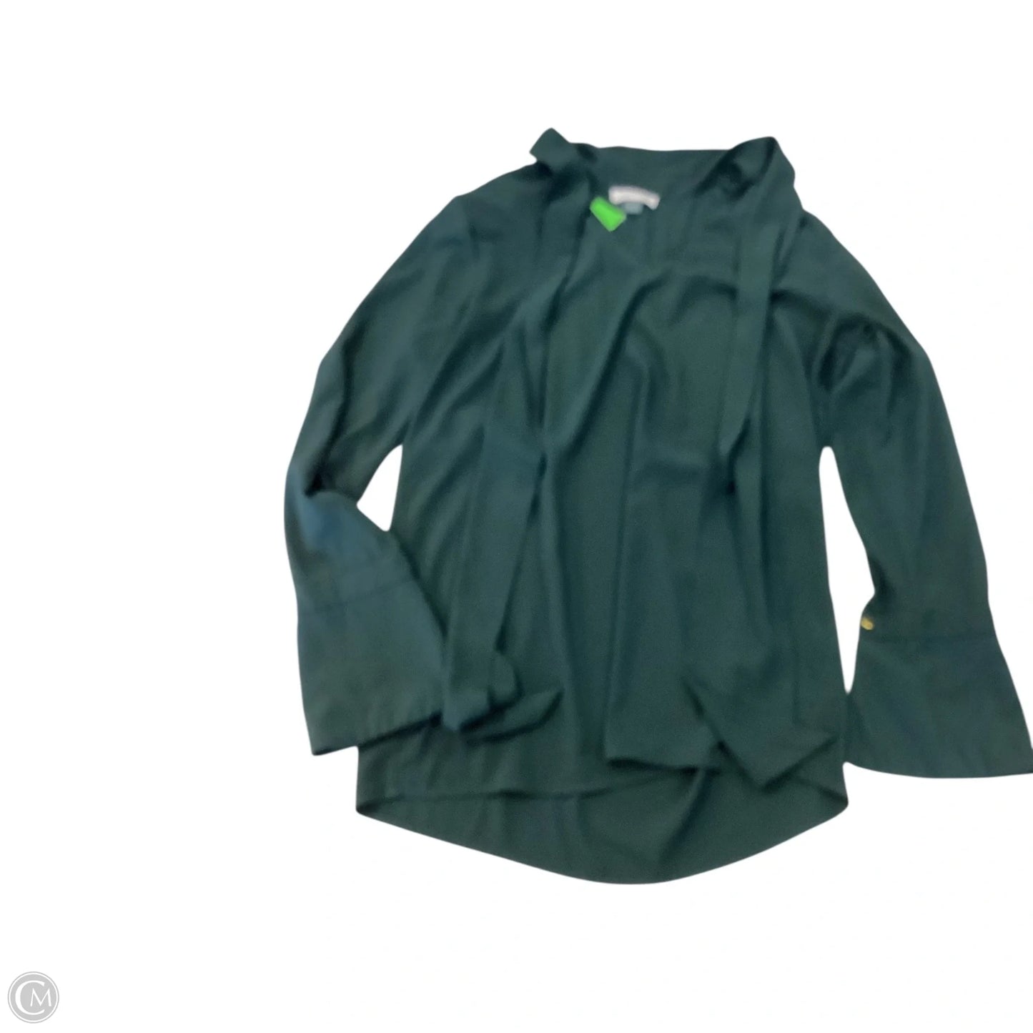 Top Long Sleeve By Calvin Klein In Green, Size: S