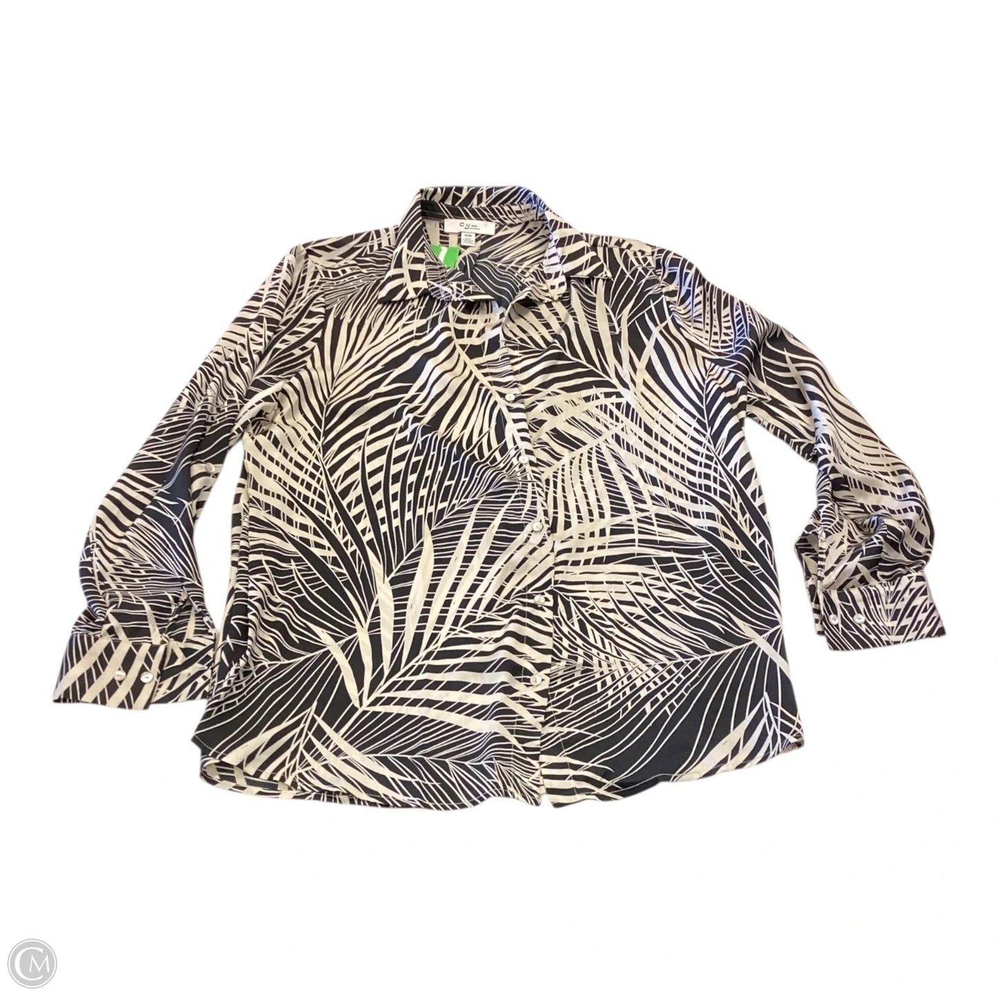 Top Long Sleeve By Clothes Mentor In Tropical Print, Size: M