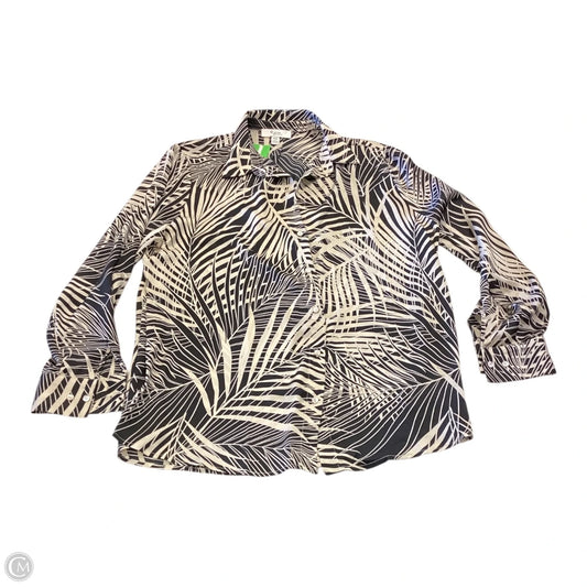 Top Long Sleeve By Clothes Mentor In Tropical Print, Size: M