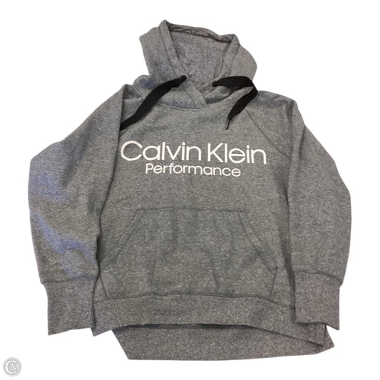 Jacket Fleece By Calvin Klein In Grey, Size: M