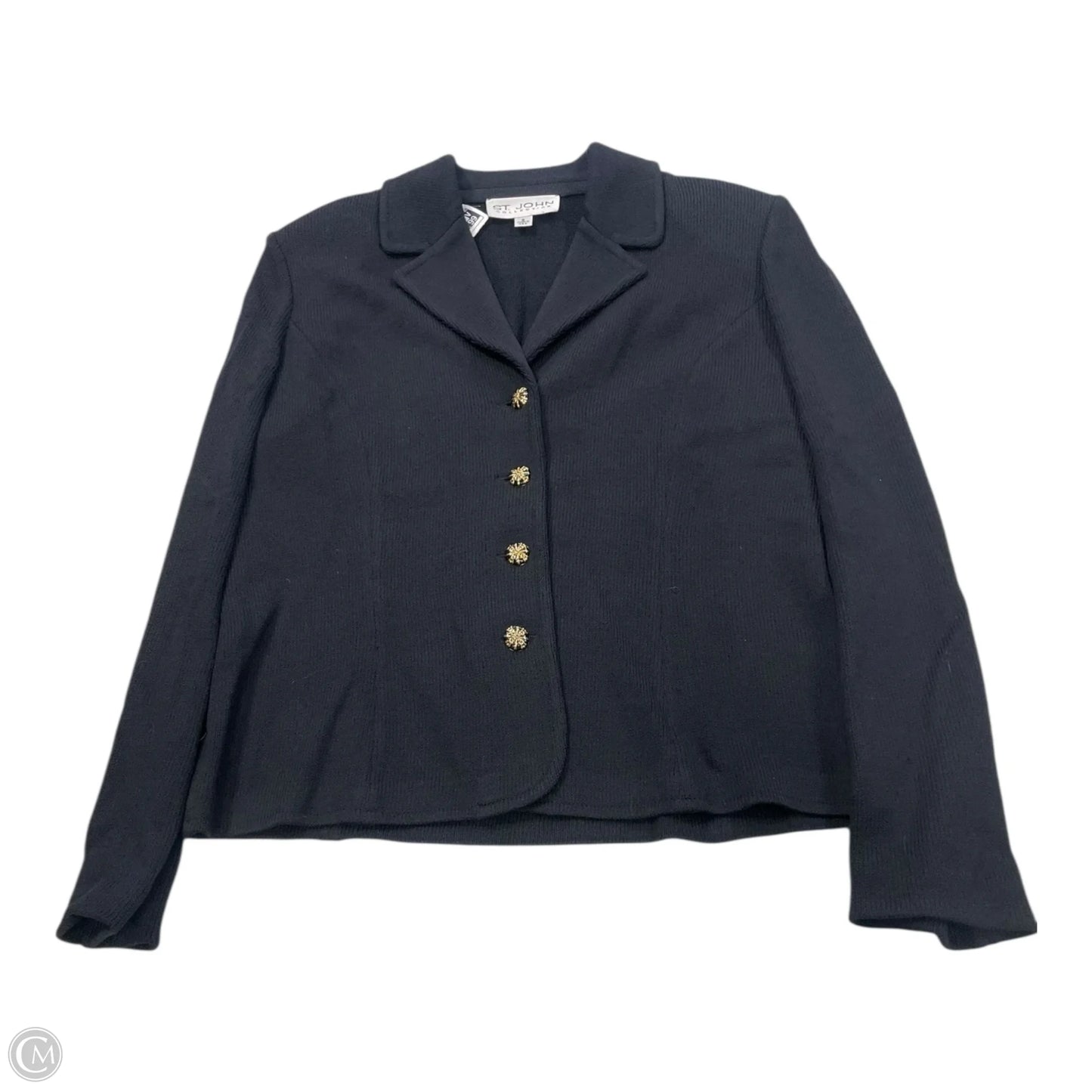 Blazer Luxury Designer By St John Collection In Black, Size: S