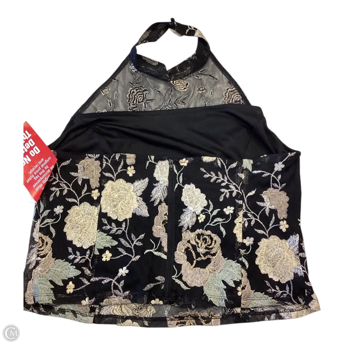 Top Sleeveless By Jeffrey And Dara In Black & Gold, Size: 14