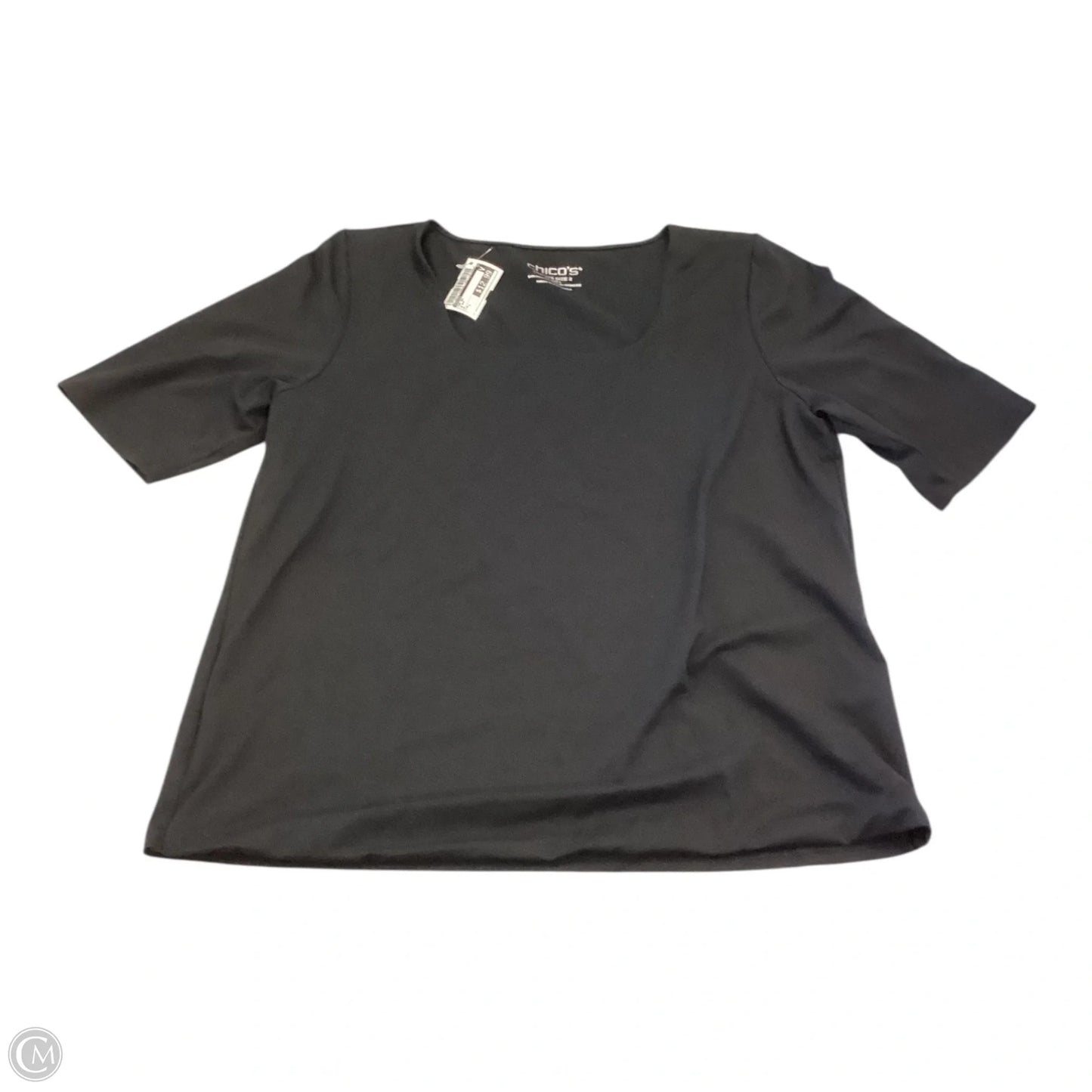 Top Short Sleeve By Chicos In Black, Size: L