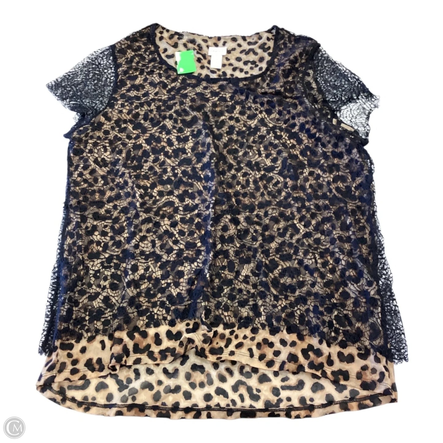 Top Short Sleeve By Chicos In Animal Print, Size: Xl