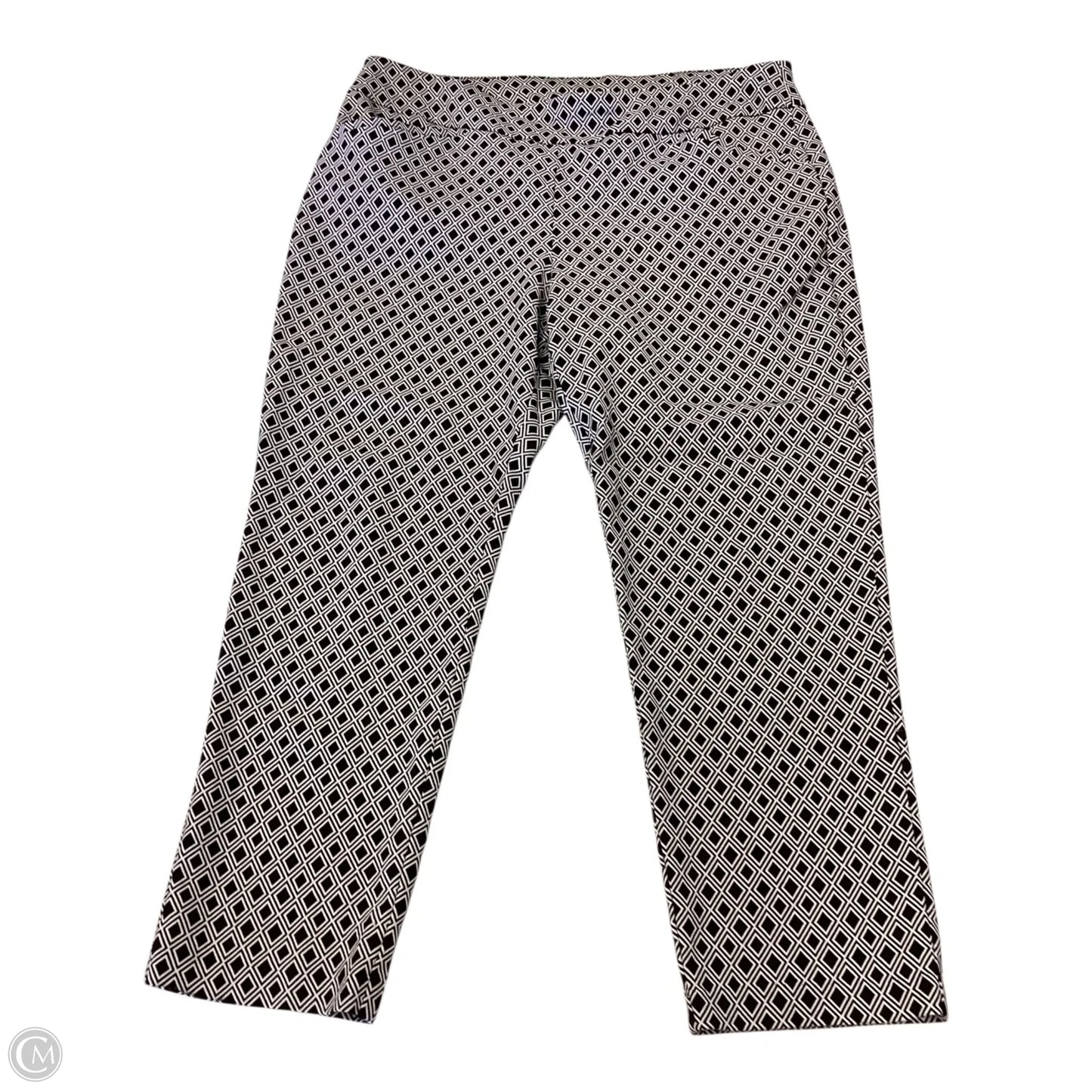 Pants Cropped By Chicos In Black & White, Size: L