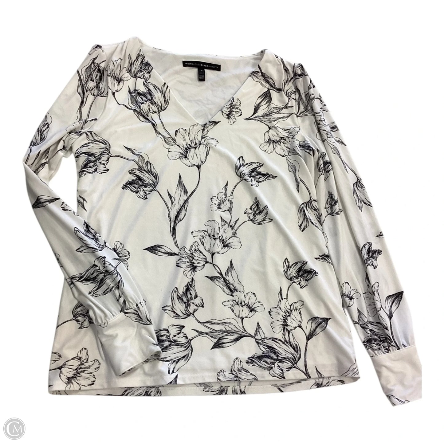 Top Long Sleeve By White House Black Market In Black & White, Size: S