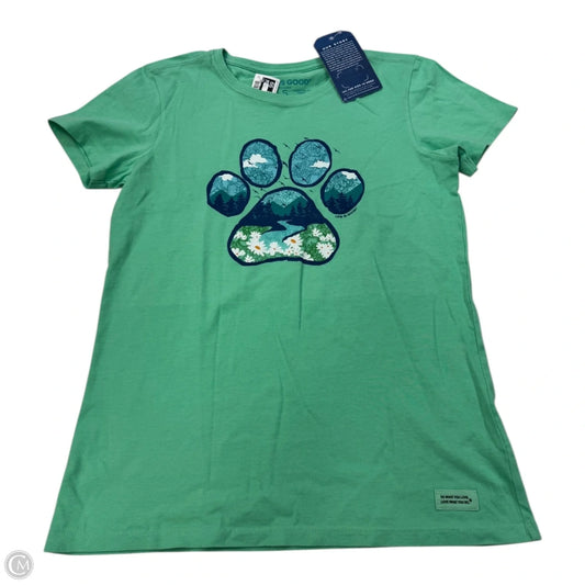 Top Short Sleeve By Life Is Good In Green, Size: S
