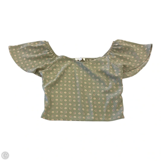 Top Short Sleeve By Monteau In Green, Size: S