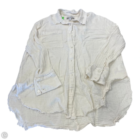 Top Long Sleeve By Urban Outfitters In Cream, Size: M