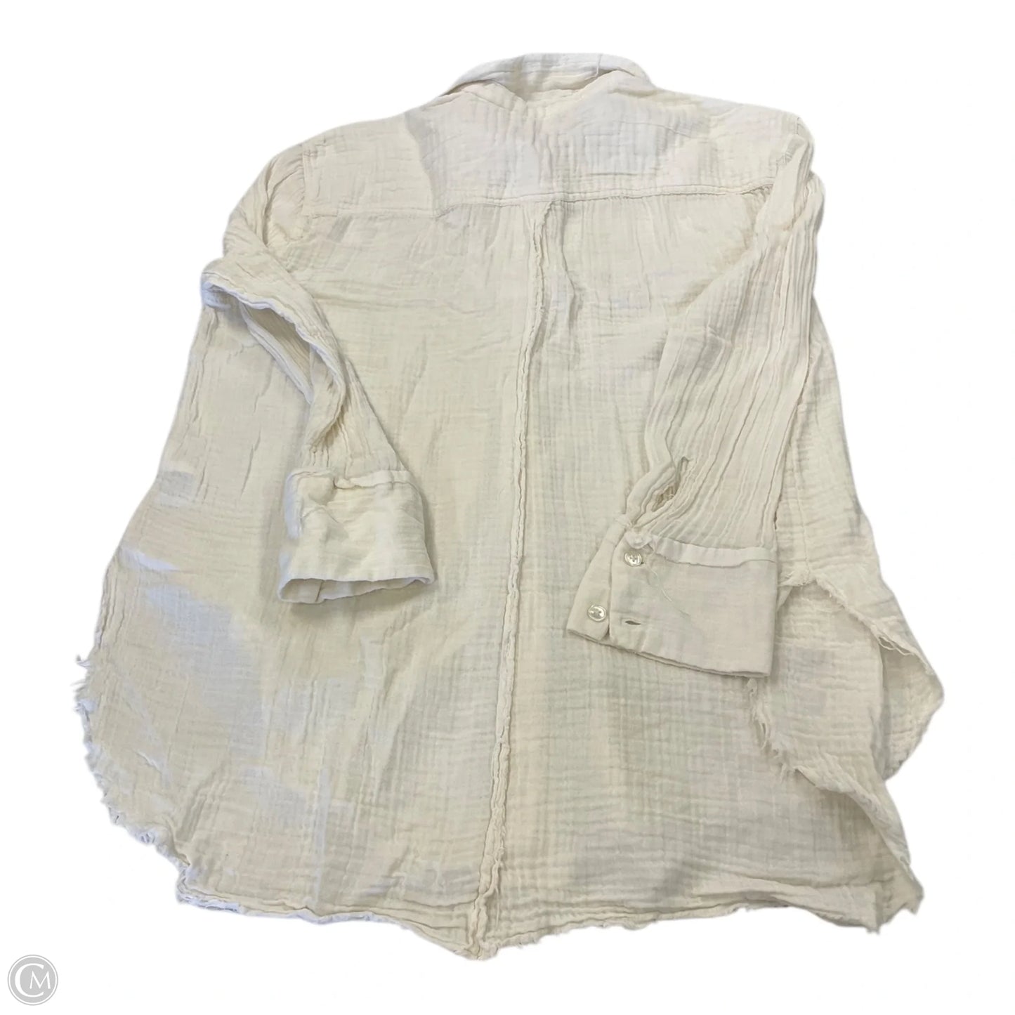 Top Long Sleeve By Urban Outfitters In Cream, Size: M