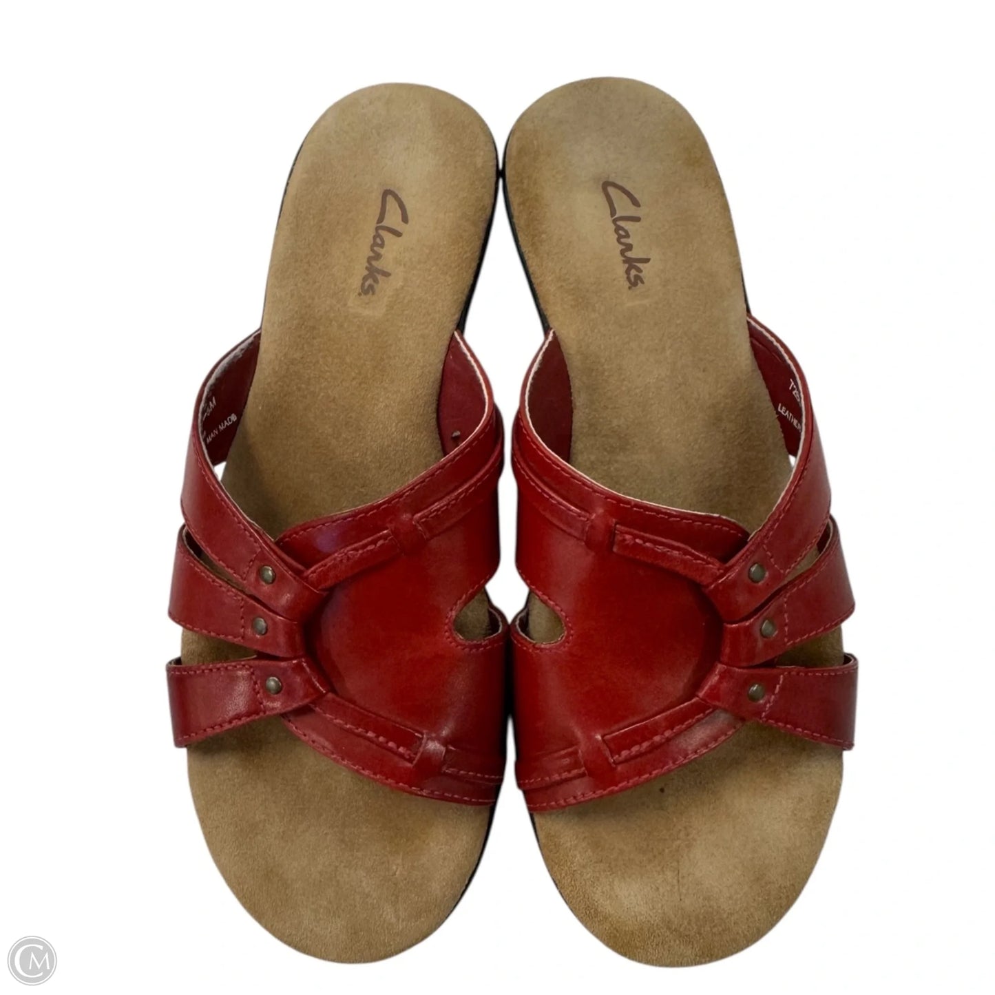 Sandals Flats By Clarks In Red, Size: 6